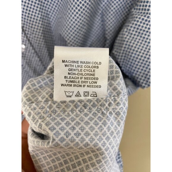 Aeropostale Mens Blue White Short Sleeve Button-Down Shirt Large‎ 100% cotton - Picture 6 of 7